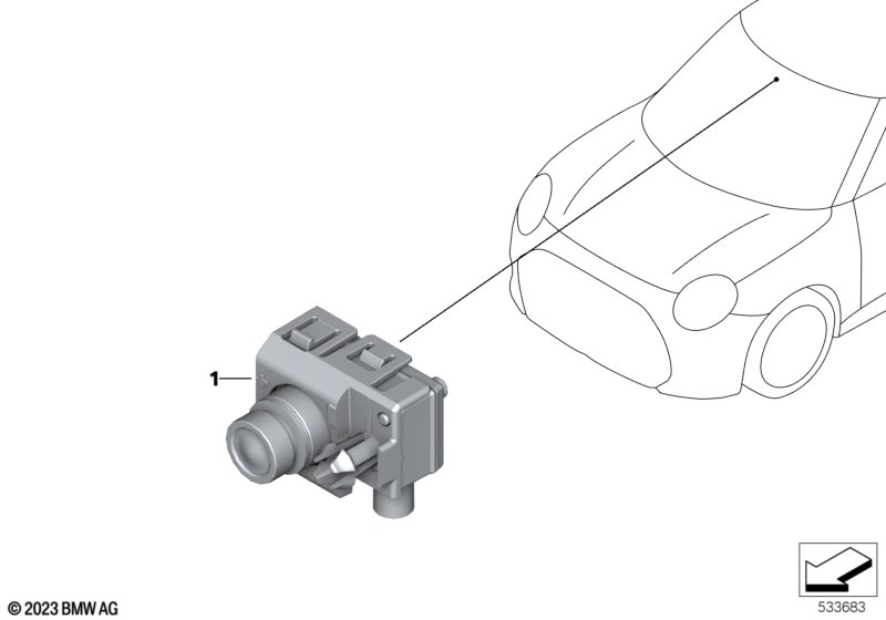 Kamera Augmented Reality  (66_0802) dla MINI Cooper J01 Cooper E 3-drzwiowy ECE