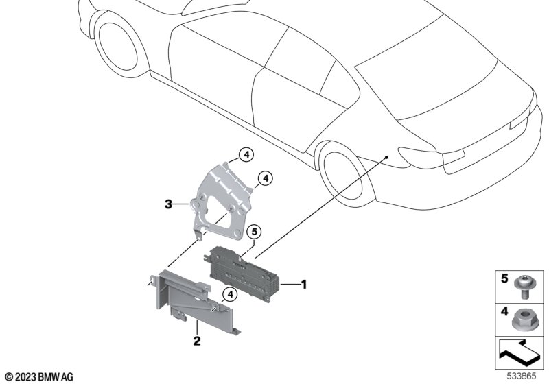 Wzmacniacz / Uchwyt  (65_3827) dla BMW 5' G30 518d Lim ECE