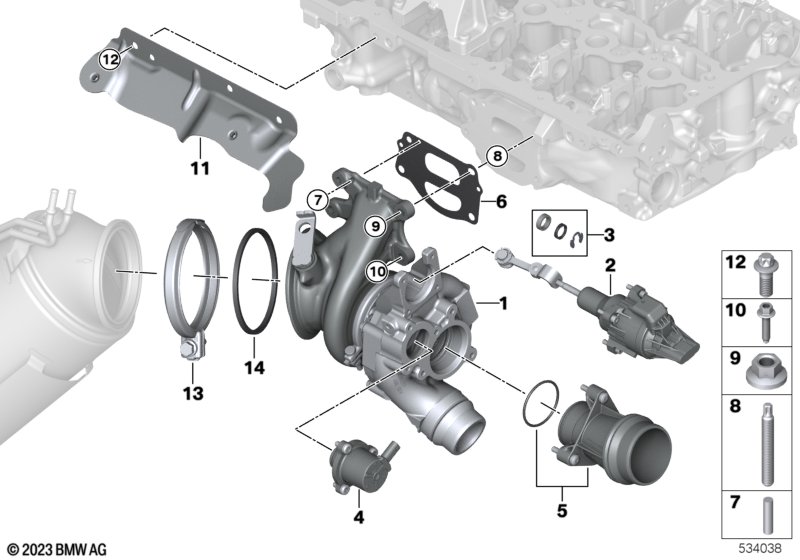 Turbosprężarka spalin  (11_9578) dla BMW 5' G60 530e Lim ECE