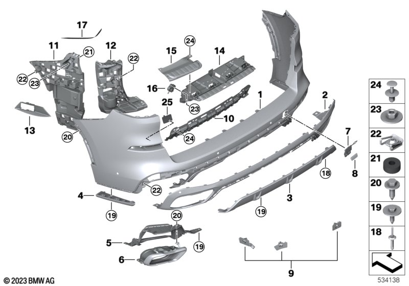 M Obudowa tylna  (51_C255) dla BMW X5L G18 LCI X5 40LiX SAV ECE