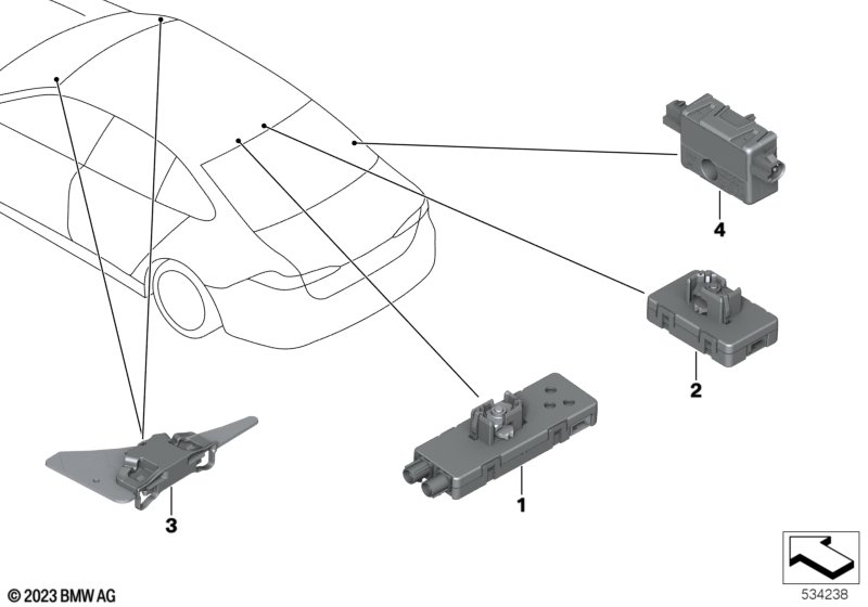 Elementy systemów antenowych  (65_3844) dla BMW 5' G60 i5 M60 xDrive Lim ECE