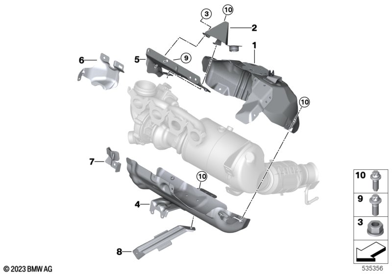 Turbosprężarka, osłona termiczna  (11_9754) dla BMW 1' F40 M135iX 5-d ECE