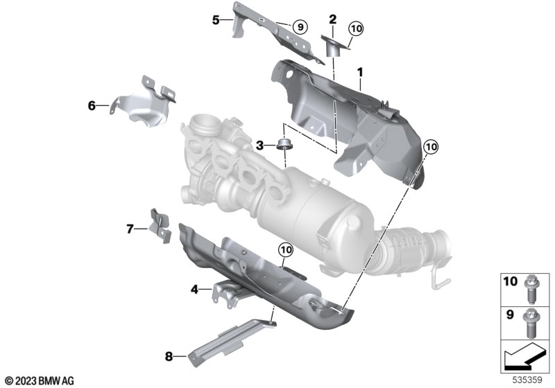 Turbosprężarka, osłona termiczna  (11_9073) dla BMW 2' F44 Gran Coupé M235iX Gra ECE