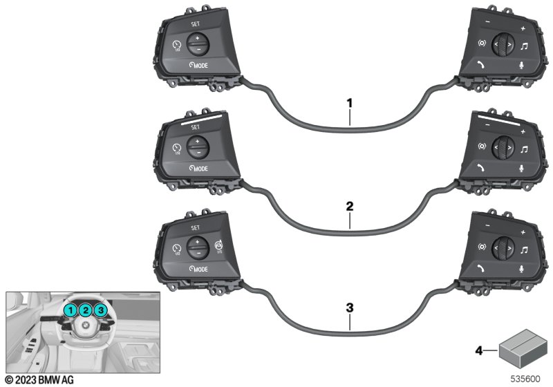 Przełącznik kierownicy wielofunkcyjnej  (61_8620) dla BMW 5' G60 i5 M60 xDrive Lim ECE