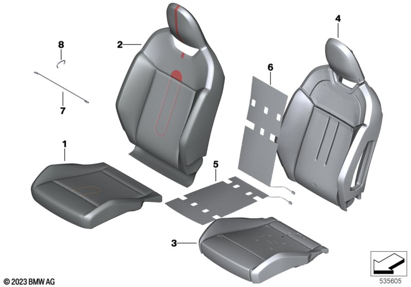 Przedni fotel, tapicerka i obicie JCW  (52_5271) dla MINI Countryman U25 Countryman D Countryman ECE