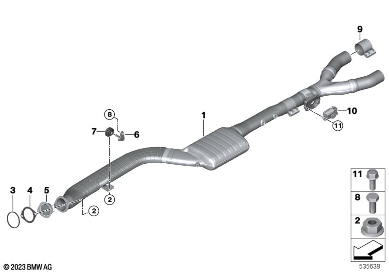 Katalizator/Przednia część tłumika  (18_1224) dla BMW 7' G11 LCI 750dX Lim ECE