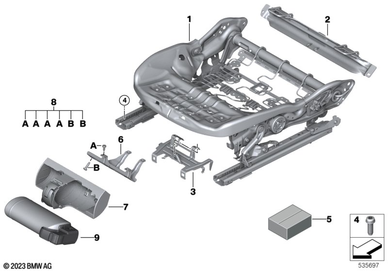 Siedz.przednie, elektryczna rama siedz.  (52_5278) dla MINI Countryman U25 Countryman D Countryman ECE