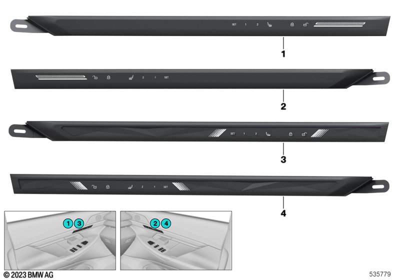 Panel dotykowy przednie drzwi  (61_8624) dla BMW 5' G60 i5 M60 xDrive Lim ECE