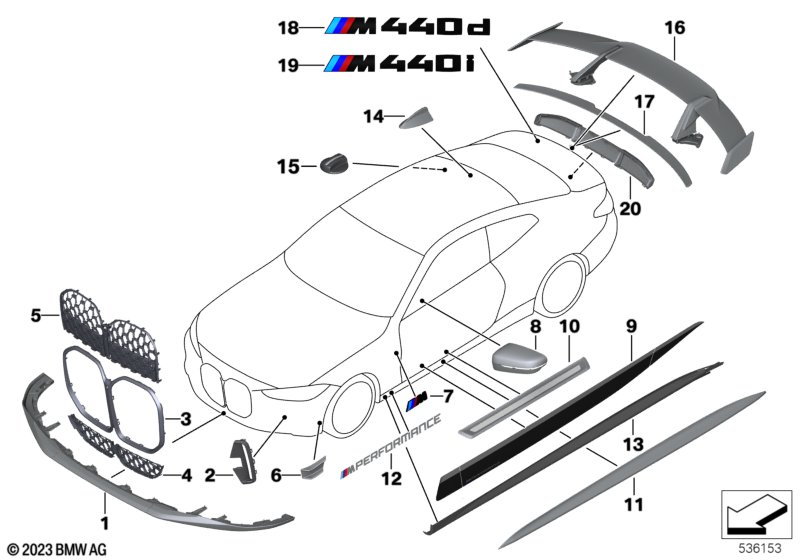 M Performance Aerodynamik  (03_5440) dla BMW 4' G23 420d Cab ECE