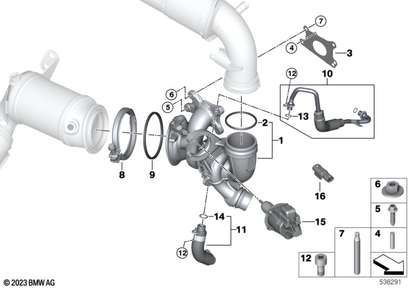 Turbosprężarka ze smarowaniem  (11_8477) dla MINI F56 LCI Cooper 3-drzwiowy ECE