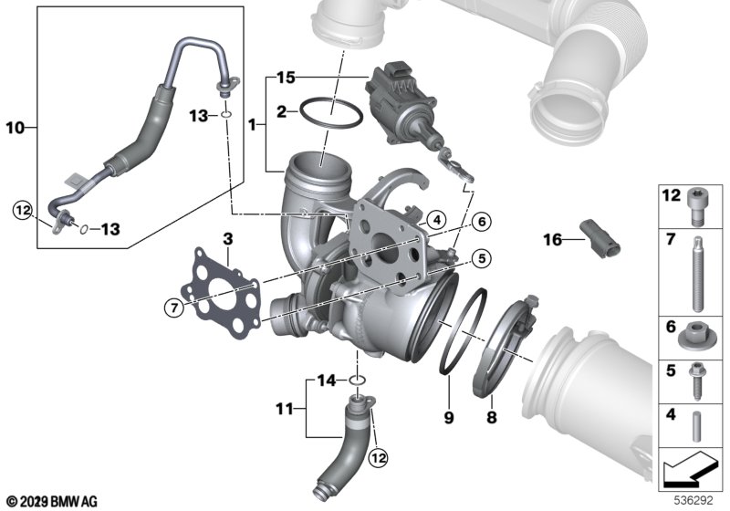 Turbosprężarka ze smarowaniem  (11_9076) dla BMW 1' F40 118i 5-d ECE