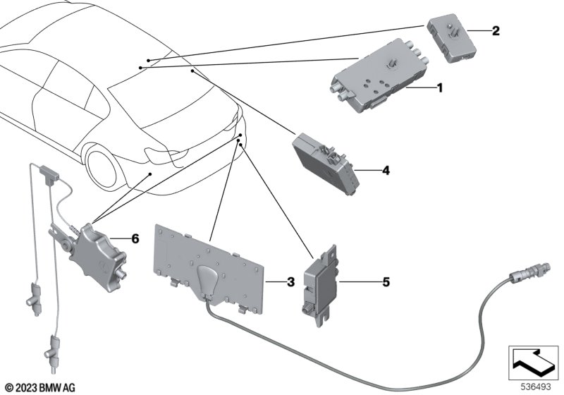 Elementy systemów antenowych  (65_2641) dla BMW 5' G30 LCI 518d Lim ECE