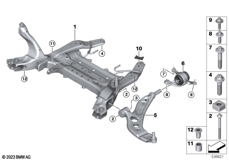 Wspornik przedniej osi/Wahacz poprz.  (31_2025) dla MINI Cabrio F57 LCI Cooper Cabrio ECE