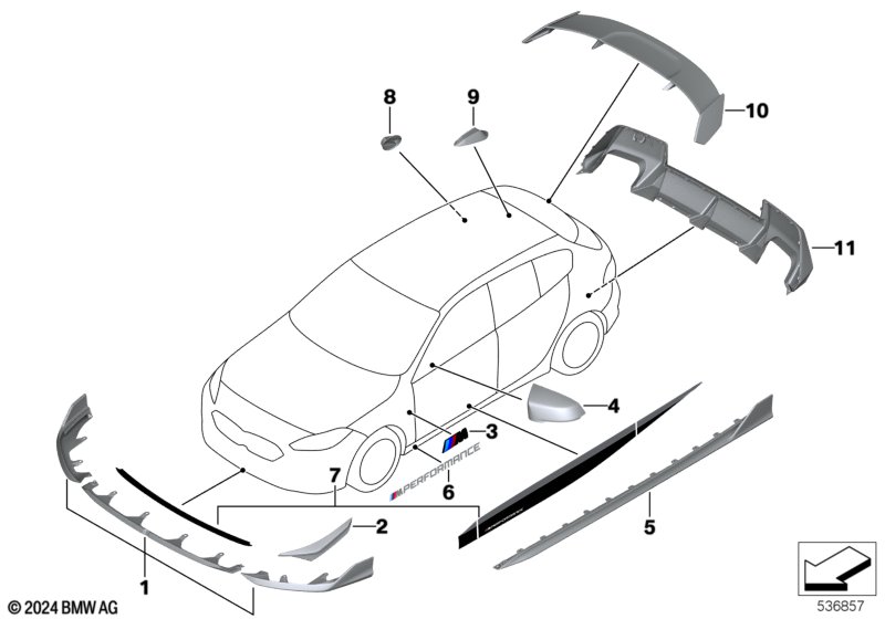 MPP cz. akces. pakietu aerodyn.- F70  (03_6113) dla BMW 1' F70 M135 xDrive 5-d ECE