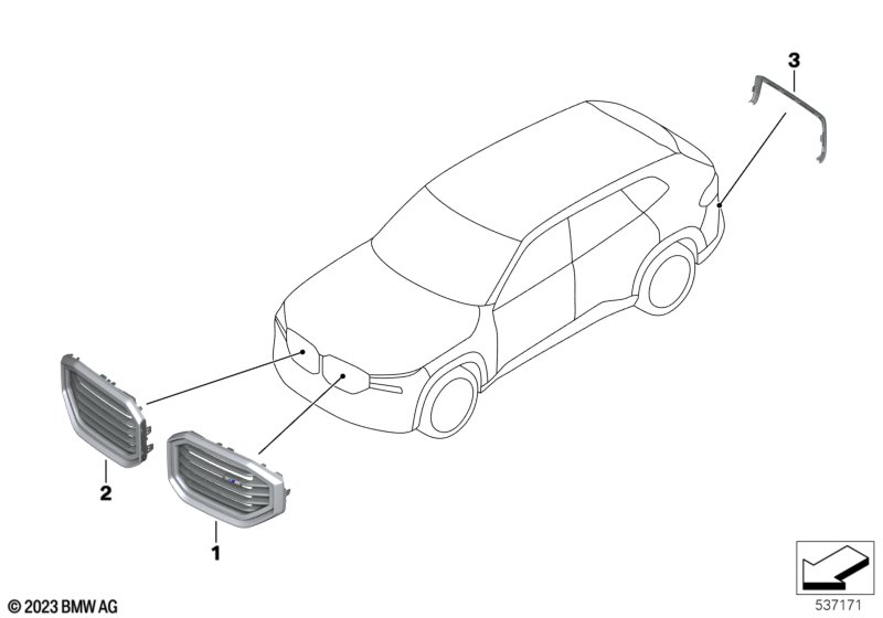 Zewnętrzne osłony / Kratka ozdobna  (91_1799) dla BMW XM G09 XM Label SAC ECE