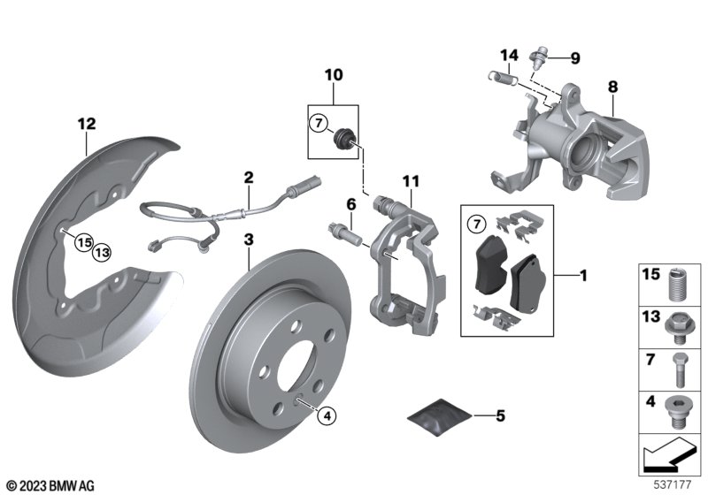 Hamulec tył-okładzina-czujnik  (34_3047) dla MINI Cabrio F57 LCI Cooper S Cabrio ECE