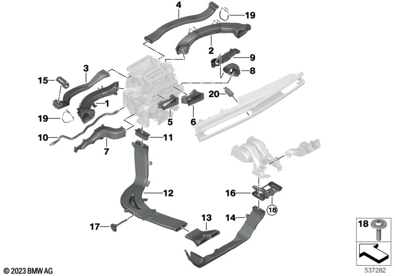 Kanał powietrza  (64_3037) dla BMW 5' G60 i5 xDrive40 Lim ECE