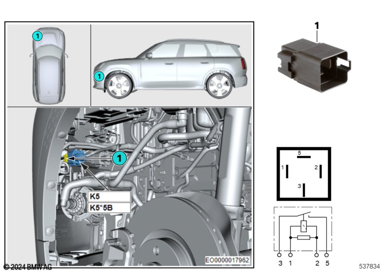 Przekaźnik went. elektr. silnika K5  (61_8762) dla MINI F65 Cooper C 5-drzwiowy ECE