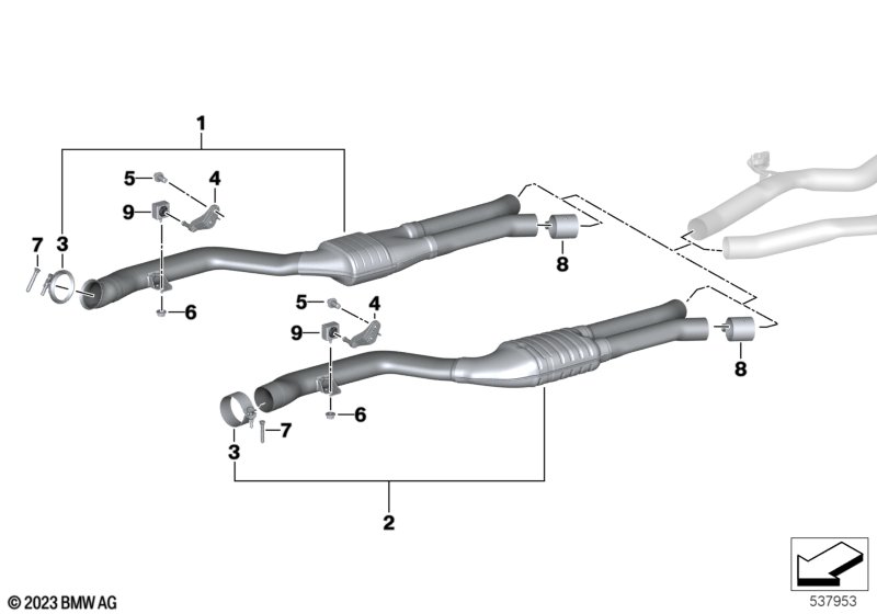 Układ wydechowy przedni  (18_1544) dla BMW TMC Supra LCI Supra M40i Cou ECE
