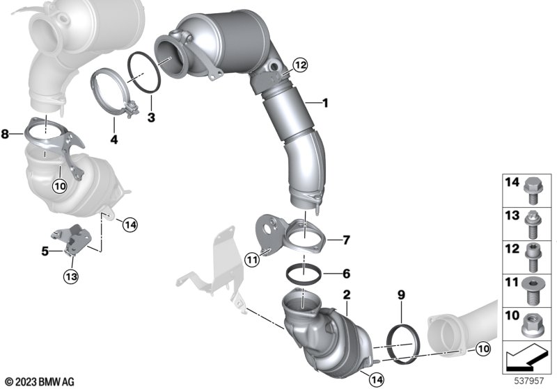 Katalizator przy silniku  (18_2026) dla BMW X6 G06 LCI X6 M60iX SAC ECE