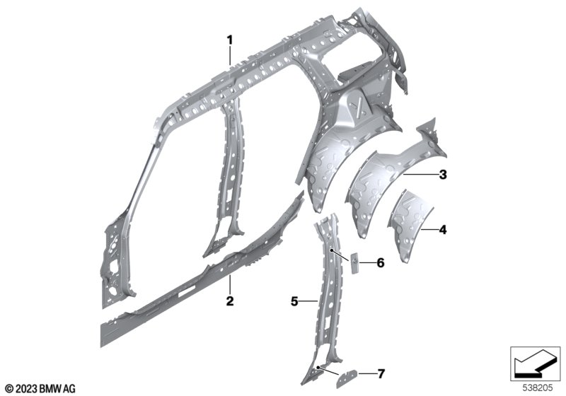 Szkielet boczny, wewn.  (41_4345) dla MINI Countryman U25 Countryman D Countryman ECE