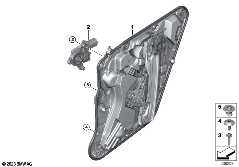 Mechanizm szyby drzwi tylnych  (51_C630) dla BMW X2 U10 X2 18d SAC ECE