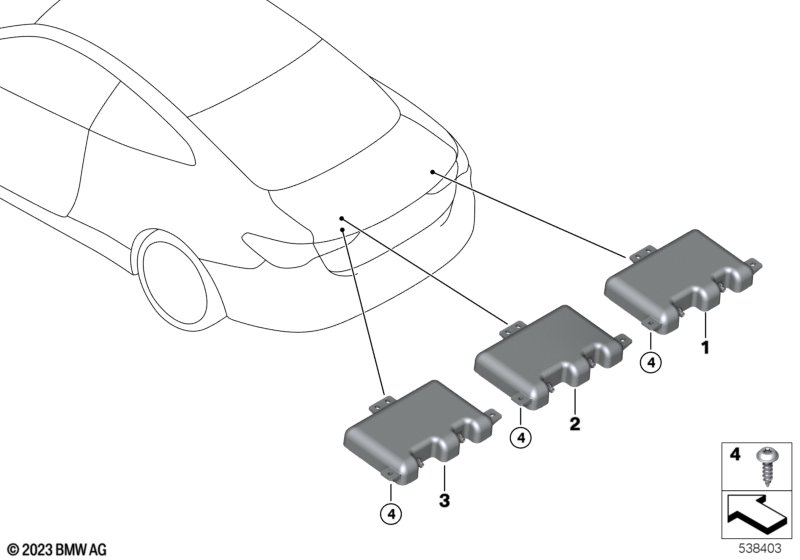 Elementy pojedyncze anteny  (65_3997) dla BMW 4' G23 Convertible LCI 420i Cab ECE