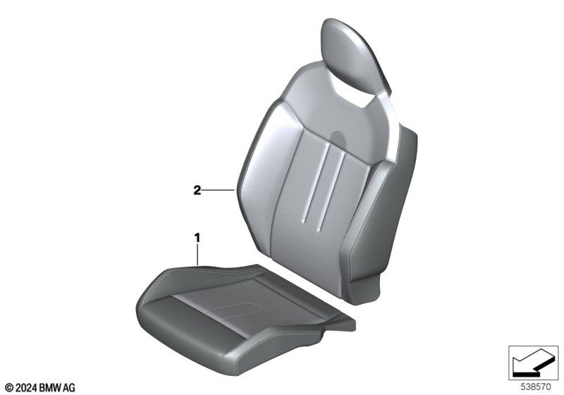 Ind. obicie fotela komfortowego z przodu  (91_1805) dla BMW 5' G61 520d Tou ECE