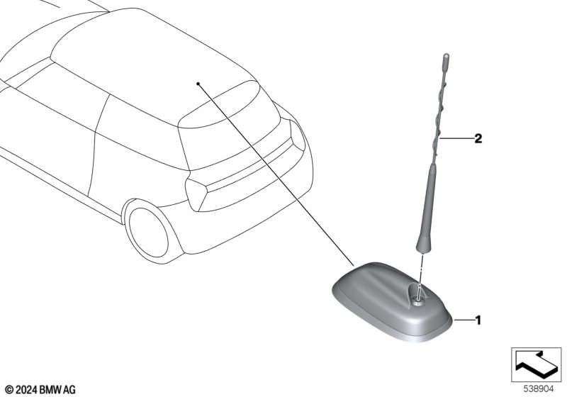 Elementy pojedyncze anteny  (65_4016) dla MINI F66 Cooper C 3-drzwiowy ECE