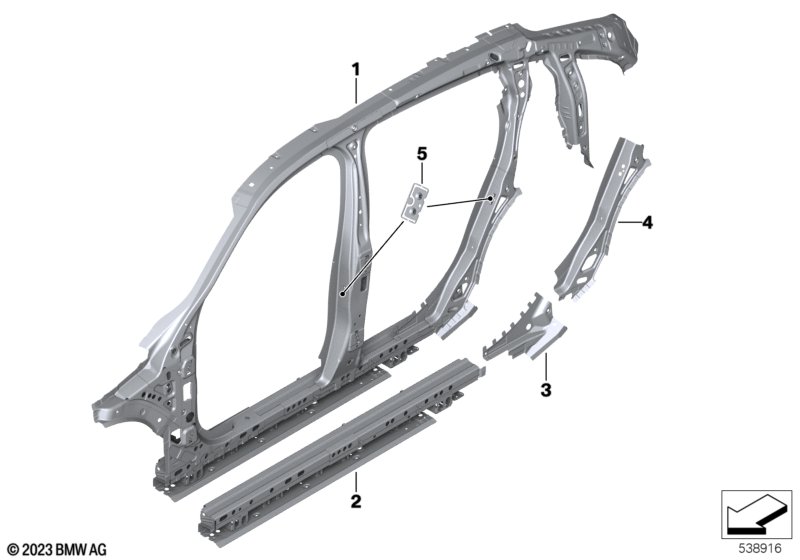 Szkielet boczny, środek  (41_4393) dla BMW X2 U10 X2 18d SAC ECE