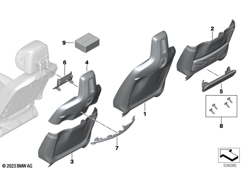 Siedzenia prz.osłony oparć tyl.ścianka  (52_5041) dla BMW 7' G70 i7 eDrive50 Lim ECE