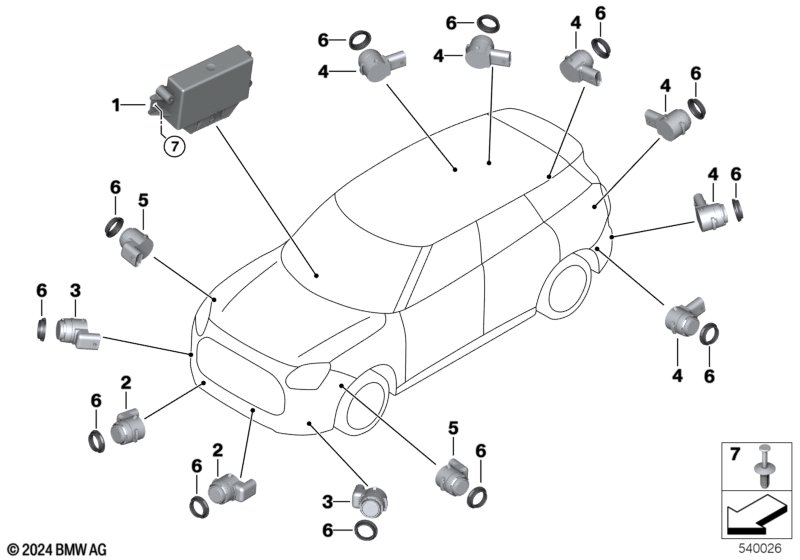 Park Distance Control (PDC)  (66_0829) dla MINI F66 Cooper C 3-drzwiowy ECE