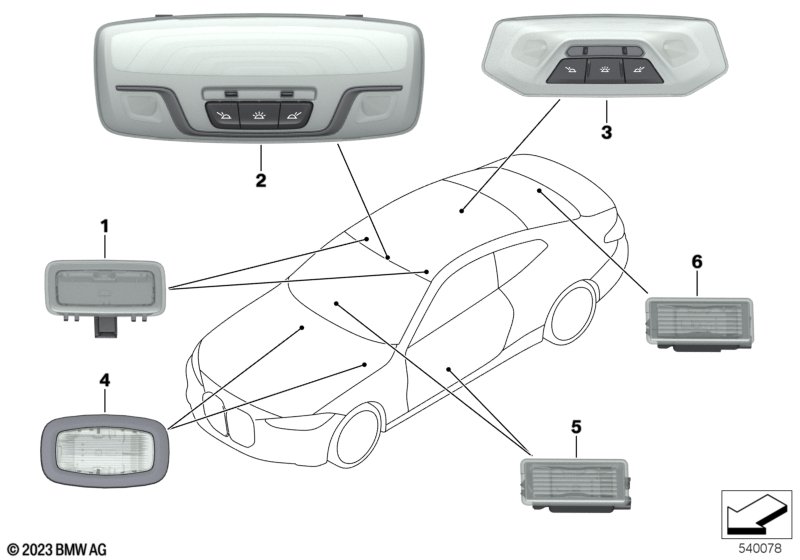 Lampa wnętrza  (63_2729) dla BMW 4' G82 M4 Coupé LCI M4 CS Cou ECE