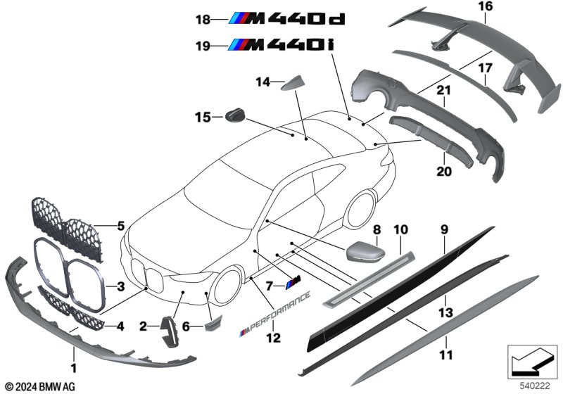 M Performance Aerodynamik  (03_5440) dla BMW 4' G23 Convertible LCI 420i Cab ECE