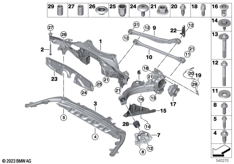 Belka zawieszenia tylnego  (33_3417) dla BMW X1 U11 iX1 eDrive20 SAV ECE