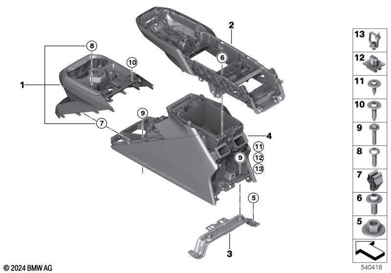 Konsola środkowa  (51_Z594) dla BMW i iX I20 iX xDrive40 SAV ECE