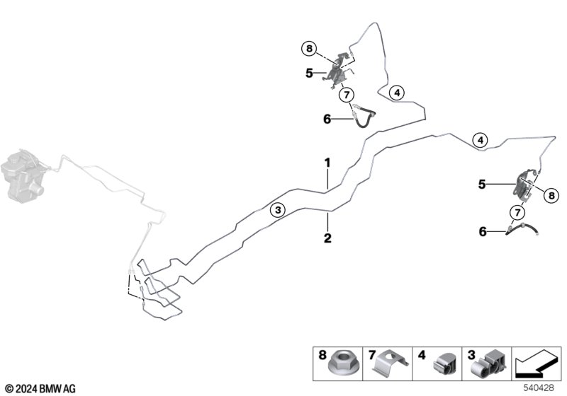 Przewód hamulcowy tylny  (34_3466) dla BMW i4 G26 Gran Coupé LCI i4 eDrive40 Gra ECE