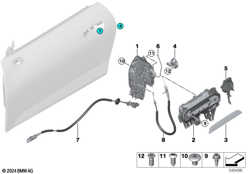 System zamykania drzwi z przodu  (51_C919) dla MINI Cooper J01 Cooper E 3-drzwiowy ECE