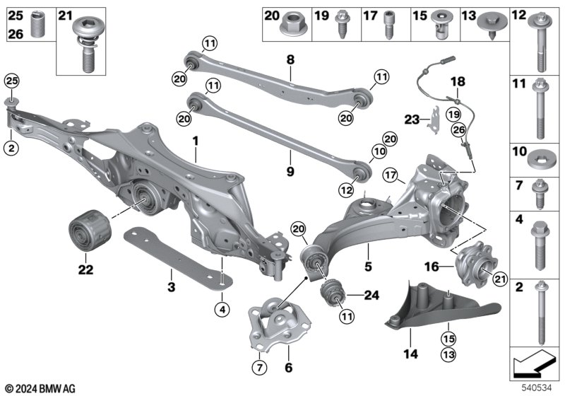 Belka zawieszenia tylnego  (33_3287) dla BMW 2' U06 Active Tourer 225eX Act ECE