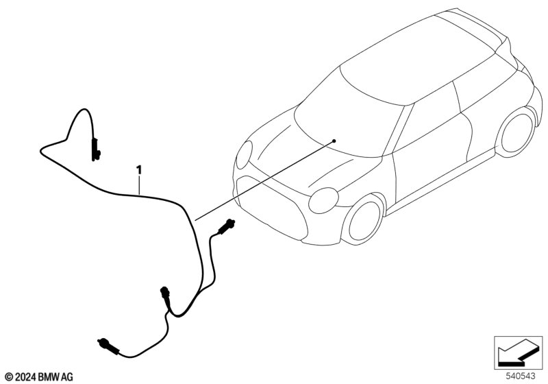 Sonda antenowa  (84_1448) dla MINI Cooper J01 Cooper E 3-drzwiowy ECE