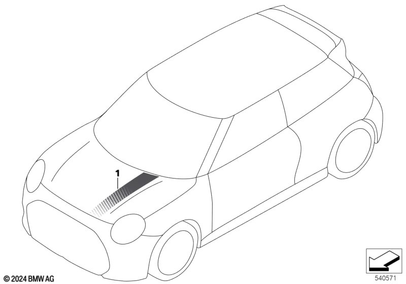 Paski ozdobne  (51_C926) dla MINI Cooper J01 Cooper E 3-drzwiowy ECE