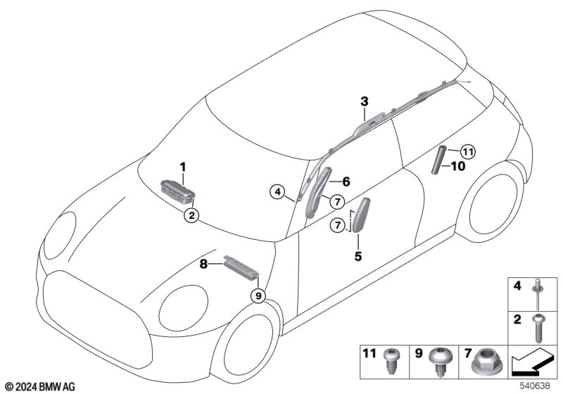 Poduszka powietrzna  (72_1078) dla MINI F66 Cooper C 3-drzwiowy ECE