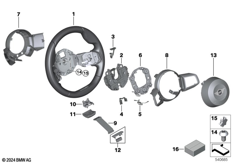 Kierownica sportowa z podusz. powietrz.  (32_3009) dla MINI Countryman U25 Countryman D Countryman ECE