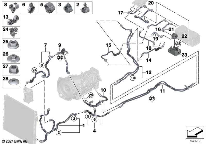 Obieg płynu chłodzącego układu wys.nap.  (17_2191) dla BMW X3 G45 X3 M50 xDrive SAV ECE