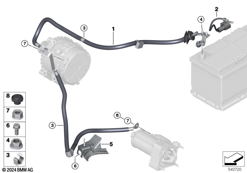 Przewód akumulatora / rozrusznika  (12_2657) dla MINI Cabrio F57 LCI Cooper Cabrio ECE