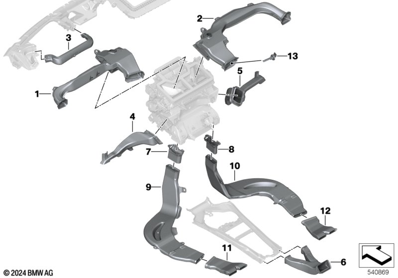 Kanał powietrza  (64_3148) dla BMW i4 G26 Gran Coupé LCI i4 eDrive40 Gra ECE