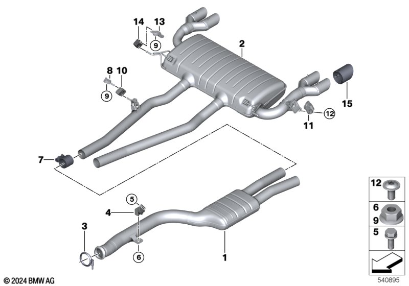 Układ wydechowy tylny  (18_2229) dla BMW X3 G45 X3 M50 xDrive SAV ECE