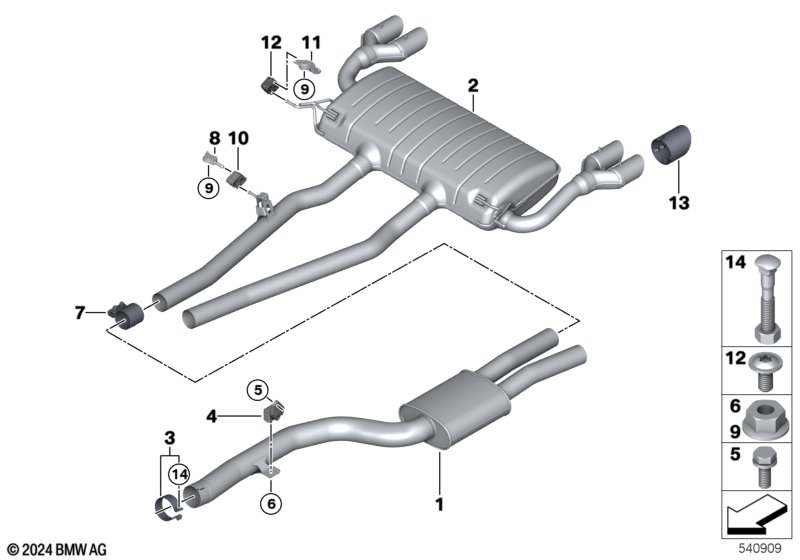 Układ wydechowy tylny  (18_2294) dla BMW X3 G45 X3 M50 xDrive SAV ECE