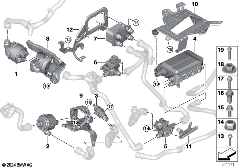 Komponenty elektryczne  (17_2096) dla BMW 5' G60 i5 xDrive40 Lim ECE