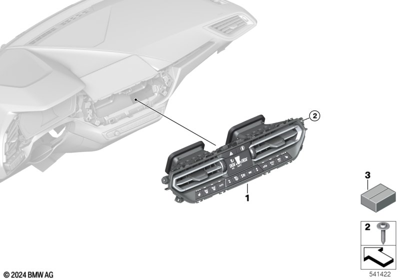 Panel obsługi autom. klim., Basis  (64_2610) dla BMW 2' F44 Gran Coupé 220dX Gra ECE